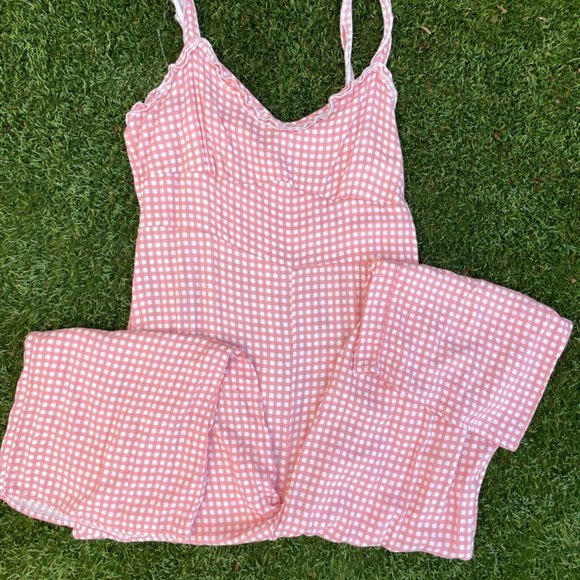 SOLD Cotton On Pink Checkered Jumpsuit Size L - Picture 5 of 7